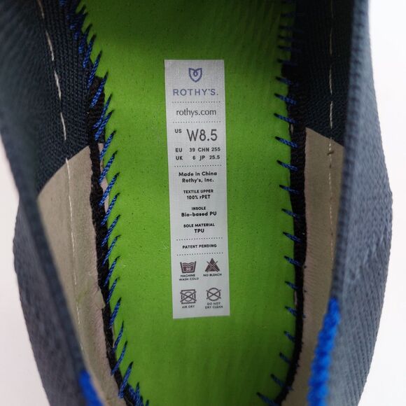 Rothy’s The Driver Sz 8.5 Navy Blue Knit Slip-On Sneakers Washable Eco-Friendly - Picture 12 of 12